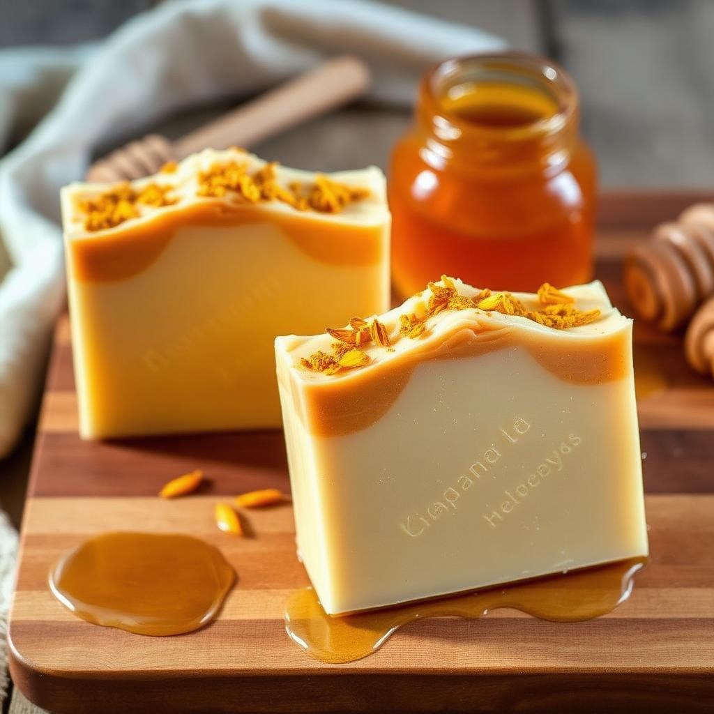 Honey Turmeric Glow — handmade organic soap